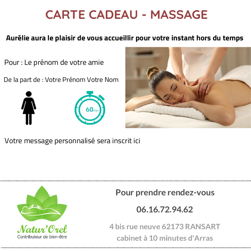 Carte Cadeau Massage Electronique Naturorel